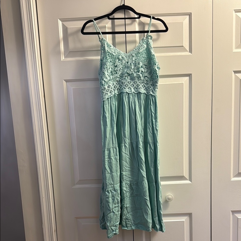 Mint Green Lace Maxi Dress